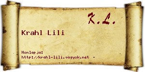 Krahl Lili névjegykártya