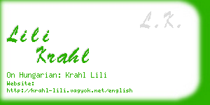 lili krahl business card